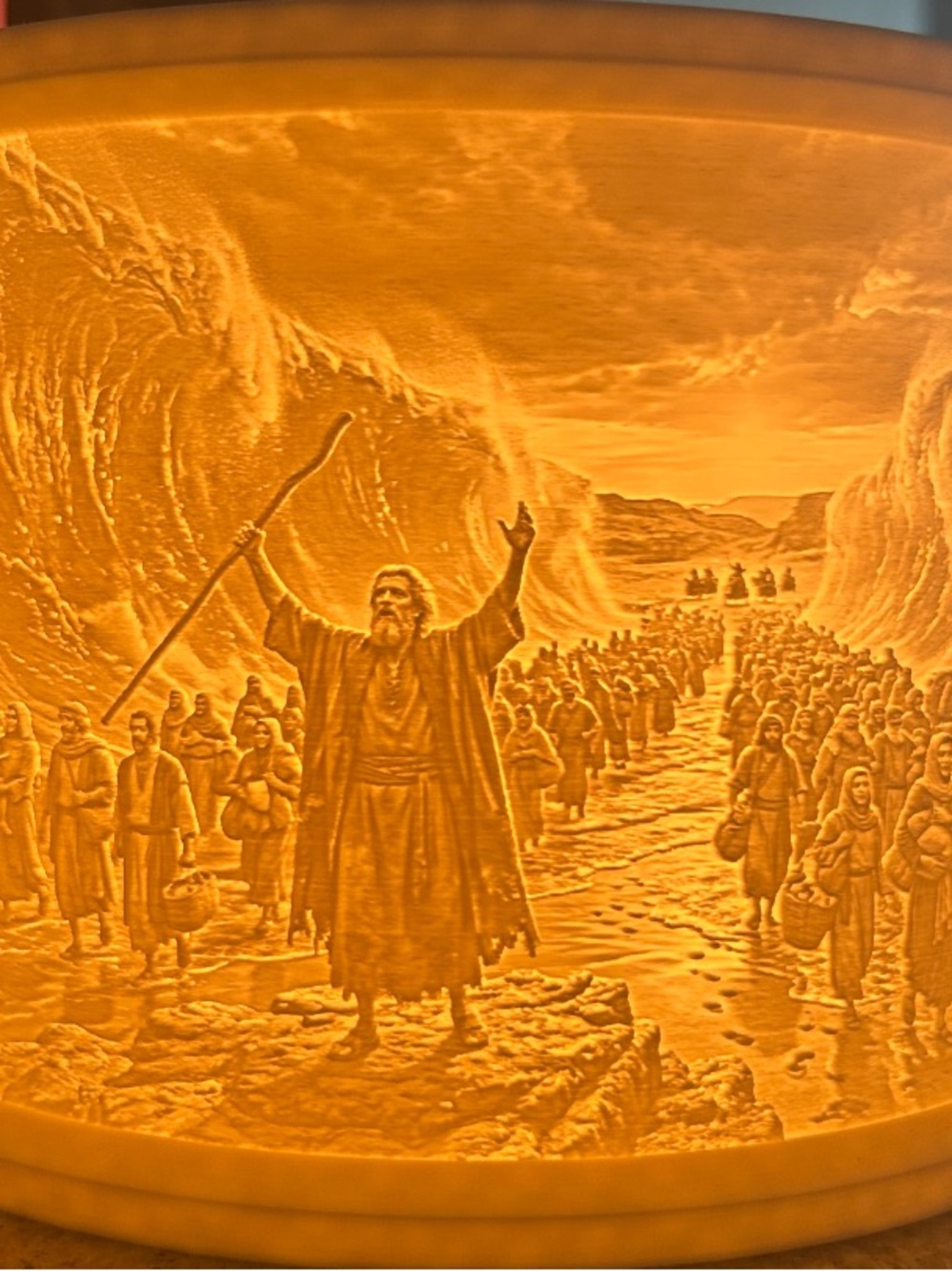 Religious Exodus Wall Art Print in Warm Amber